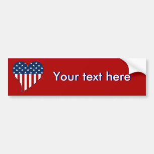 USA Heart : Create Your Own Bumper Sticker