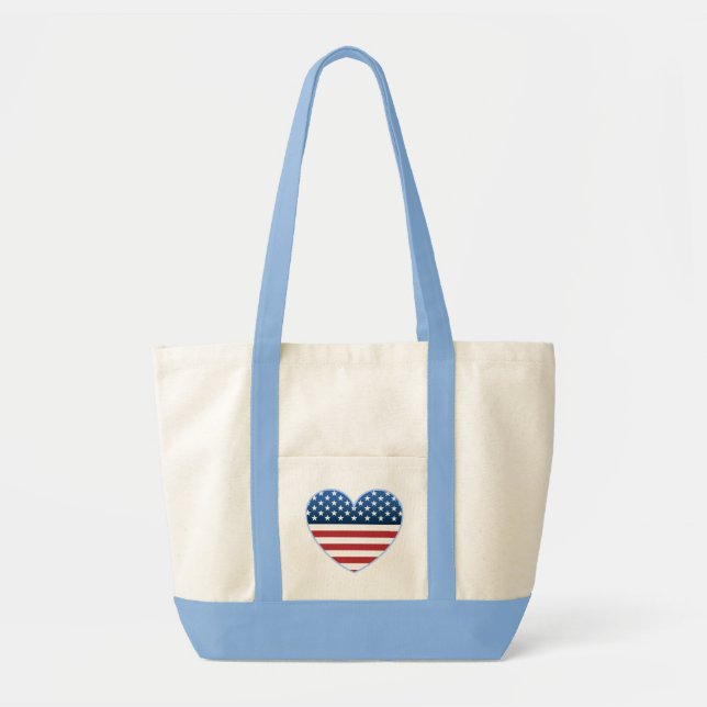 USA Heart FlagPatriotic Beach Bags (Front)