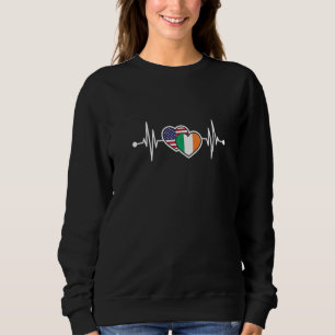 Usa Heart Ireland Heartbeat Flag Sweatshirt