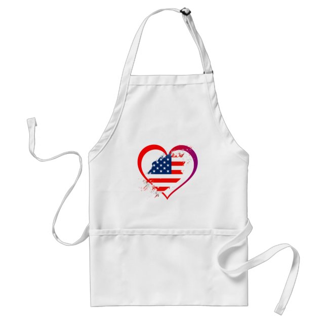 Usa heart standard apron (Front)