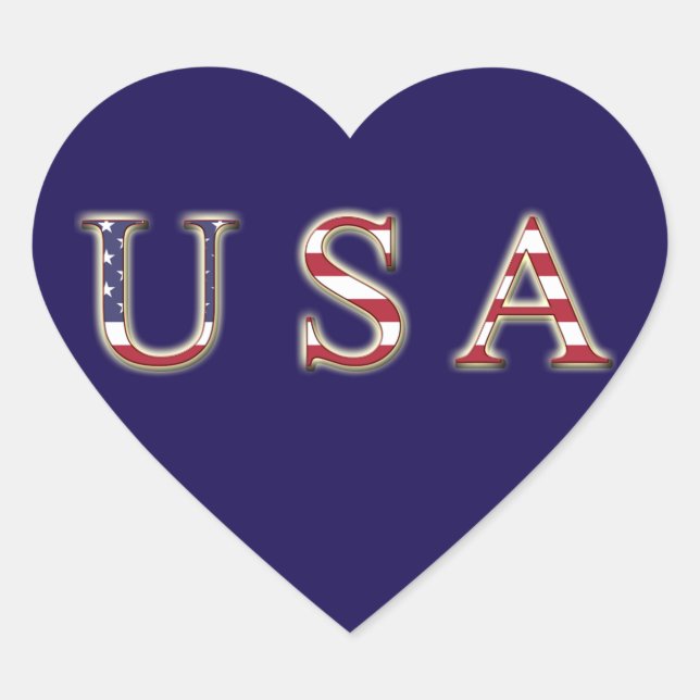 USA Heart Stickers, Glossy Sticker (Front)