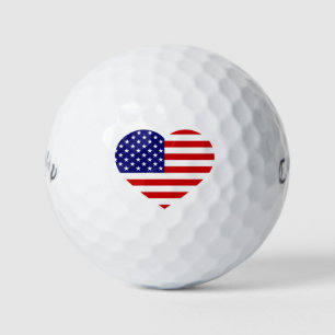 USA Heartflag cwb gbcnt Golf Balls