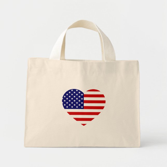 USA Heartflag ttcnt Mini Tote Bag (Front)