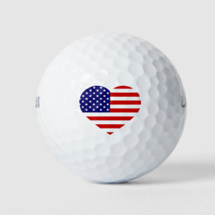 USA Heartflag wu gbcnt Golf Balls