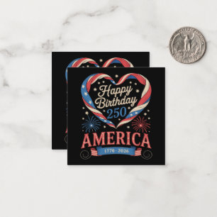 USA Hearts 1776 2026 July 250th Birthday USA Card