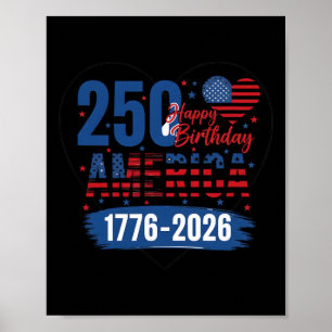 Usa Hearts 1776 2026 July 4th 250th Birthday 250 Y Poster