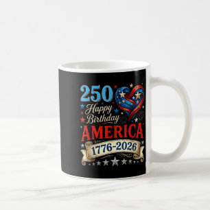 USA Hearts 1776 2026 July 4th 250th Birthday USA Coffee Mug