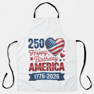 USA Hearts 1776 2026 July 4th Apron