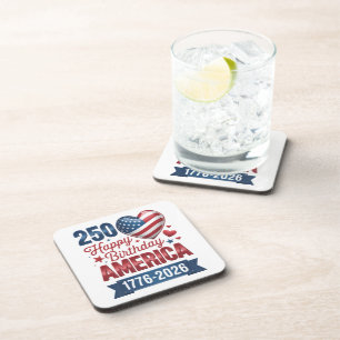 USA Hearts 1776 2026 July 4th Coaster