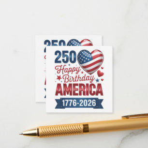 USA Hearts 1776 2026 July 4th Enclosure Card