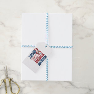 USA Hearts 1776 2026 July 4th Gift Tags