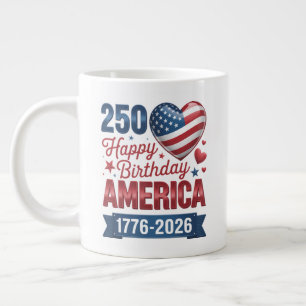 USA Hearts 1776 2026 July 4th Large Coffee Mug