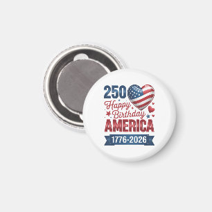 USA Hearts 1776 2026 July 4th Magnet