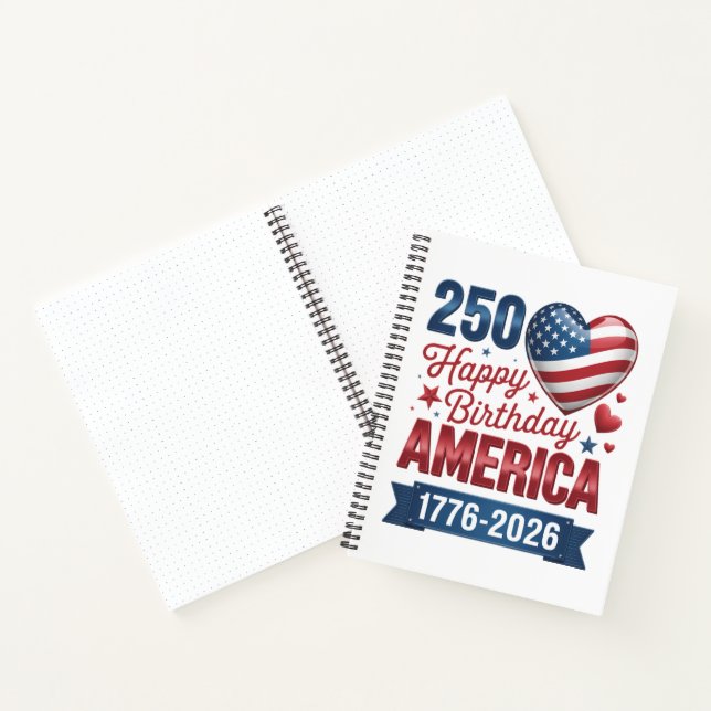 USA Hearts 1776 2026 July 4th Notebook (Inside)