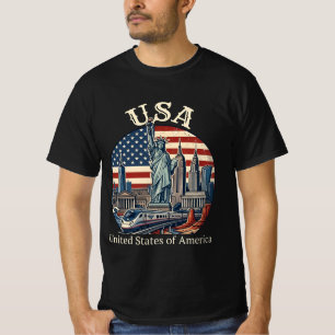 USA Heritage Skyline - United States of America T-Shirt