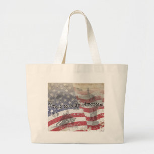 USA Heros Proud to be an American! vintage Large Tote Bag
