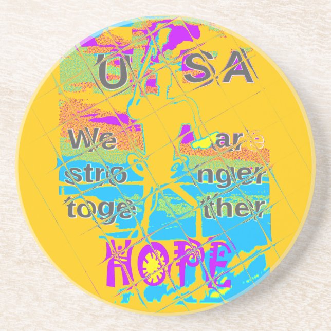 USA Hillary Hope Stronger Together Coaster (Front)