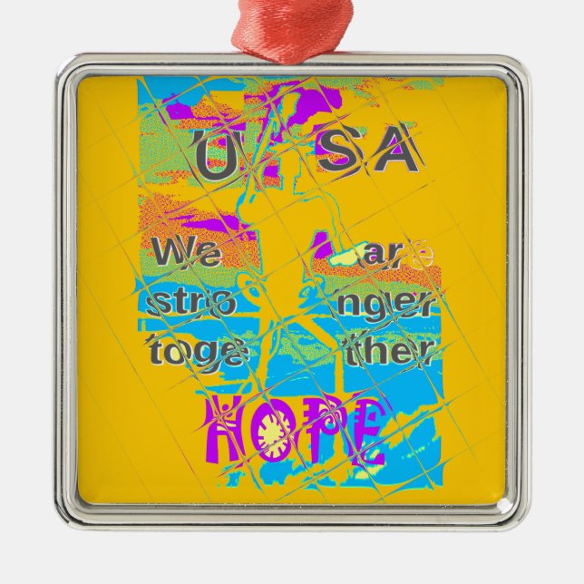 USA Hillary Hope Stronger Together Metal Tree Decoration (Front)