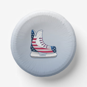 USA Hockey Skates Paper Plate