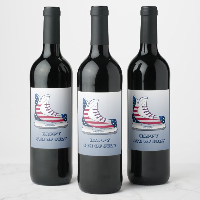 USA Hockey Skates Wine Label (Bottles)