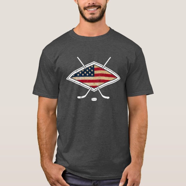 USA Hockey T-Shirt with Name & Number print (Front)