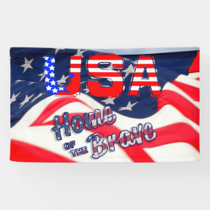 USA Home of the Brave Banner