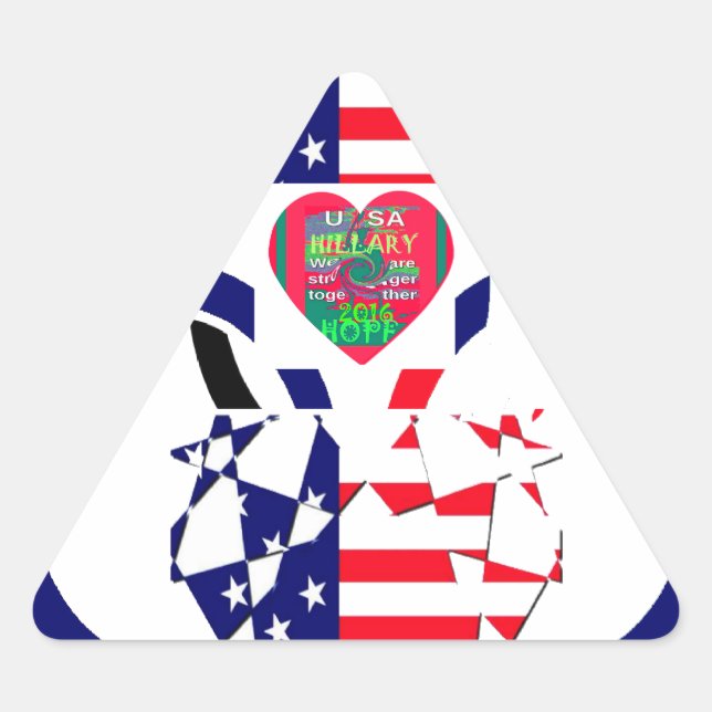 USA Hope Beautiful Amazing National Flag Design Ar Triangle Sticker (Front)
