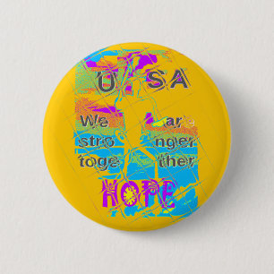 USA Hope: Colourful Textured Design 6 Cm Round Badge