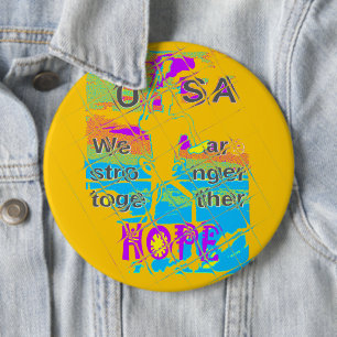 USA Hope: Colourful Textured Design 6 Cm Round Badge