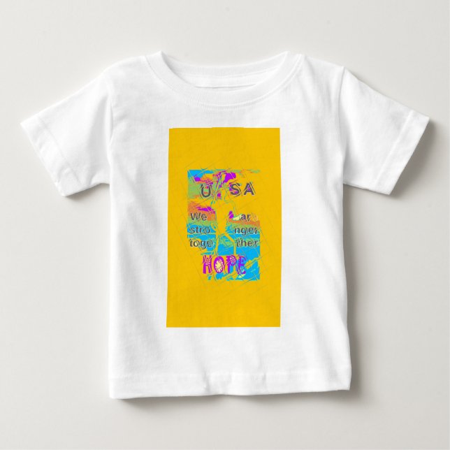 USA Hope: Colourful Textured Design Baby T-Shirt (Front)