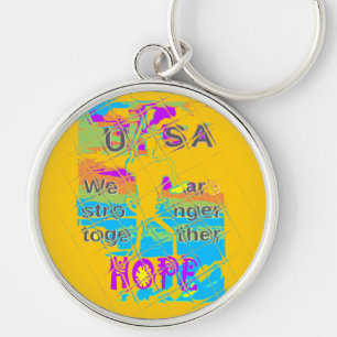 USA Hope: Colourful Textured Design Key Ring