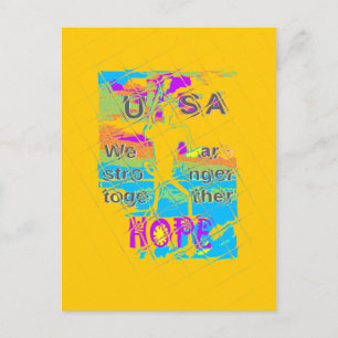 USA Hope: Colourful Textured Design Postcard