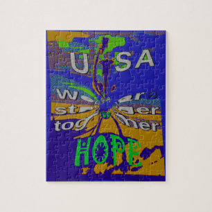 USA Hope Message Art Print Jigsaw Puzzle