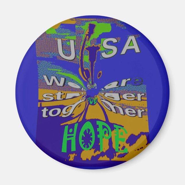 USA Hope Message Art Print Magnet (Front)