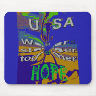 USA Hope Message Art Print Mouse Pad