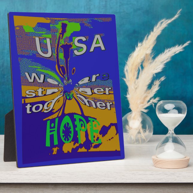 USA Hope Message Art Print Plaque (Side)