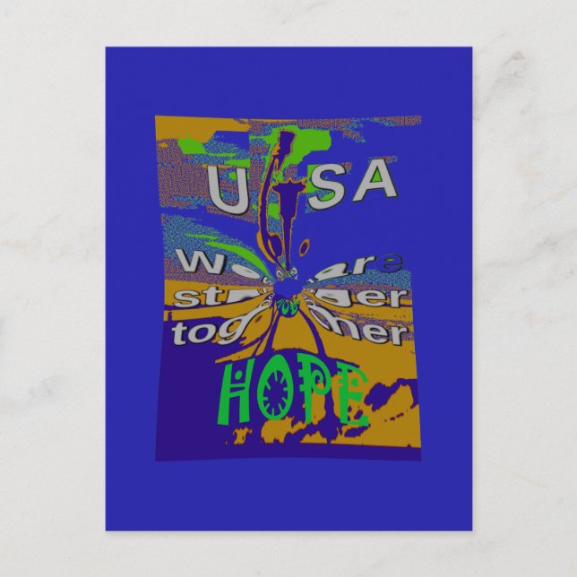 USA Hope Message Art Print Postcard (Front)