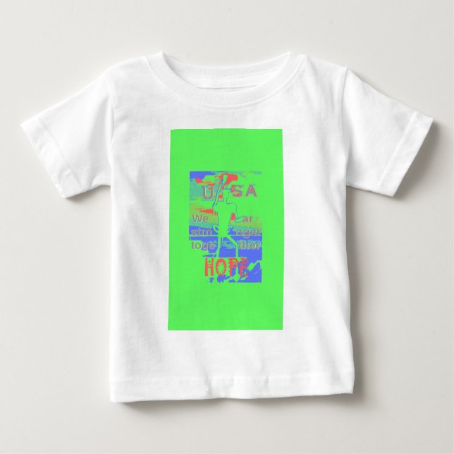 USA Hope: Neon Lemon & Orange Art Baby T-Shirt (Front)