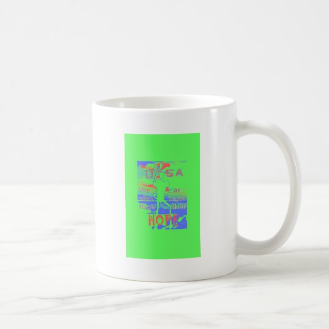 USA Hope: Neon Lemon & Orange Art Coffee Mug (Right)