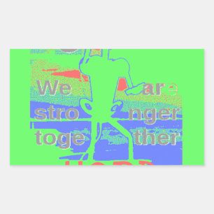 USA Hope: Neon Lemon & Orange Art Rectangular Sticker