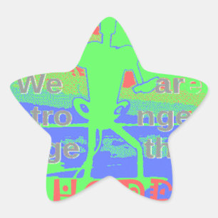 USA Hope: Neon Lemon & Orange Art Star Sticker