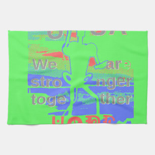 USA Hope: Neon Lemon & Orange Art Tea Towel