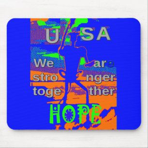 USA Hope Strong Together - A Patriotic Tapestry Mouse Pad
