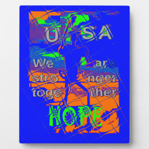 USA Hope: Stronger Together Patriotic Design Plaque