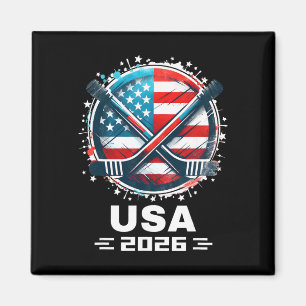 Usa Ice Hockey Lovers 2026 Hockey Fans Gifts Magnet