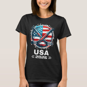 Usa Ice Hockey Lovers 2026 Hockey Fans Gifts T-Shirt