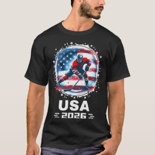 USA Ice Hockey Lovers Flag Fan Gear Support Team T-Shirt