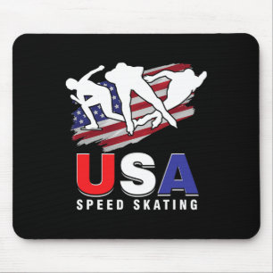 Usa Ice Skate Skating Skaters Speed Figure Skater Mouse Pad