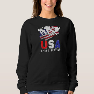 Usa Ice Skate Skating Skaters Speed Figure Skater  Sweatshirt
