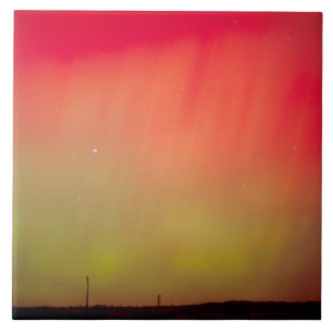 USA, Idaho. Aurora borealis, northern lights at 2 Ceramic Tile
